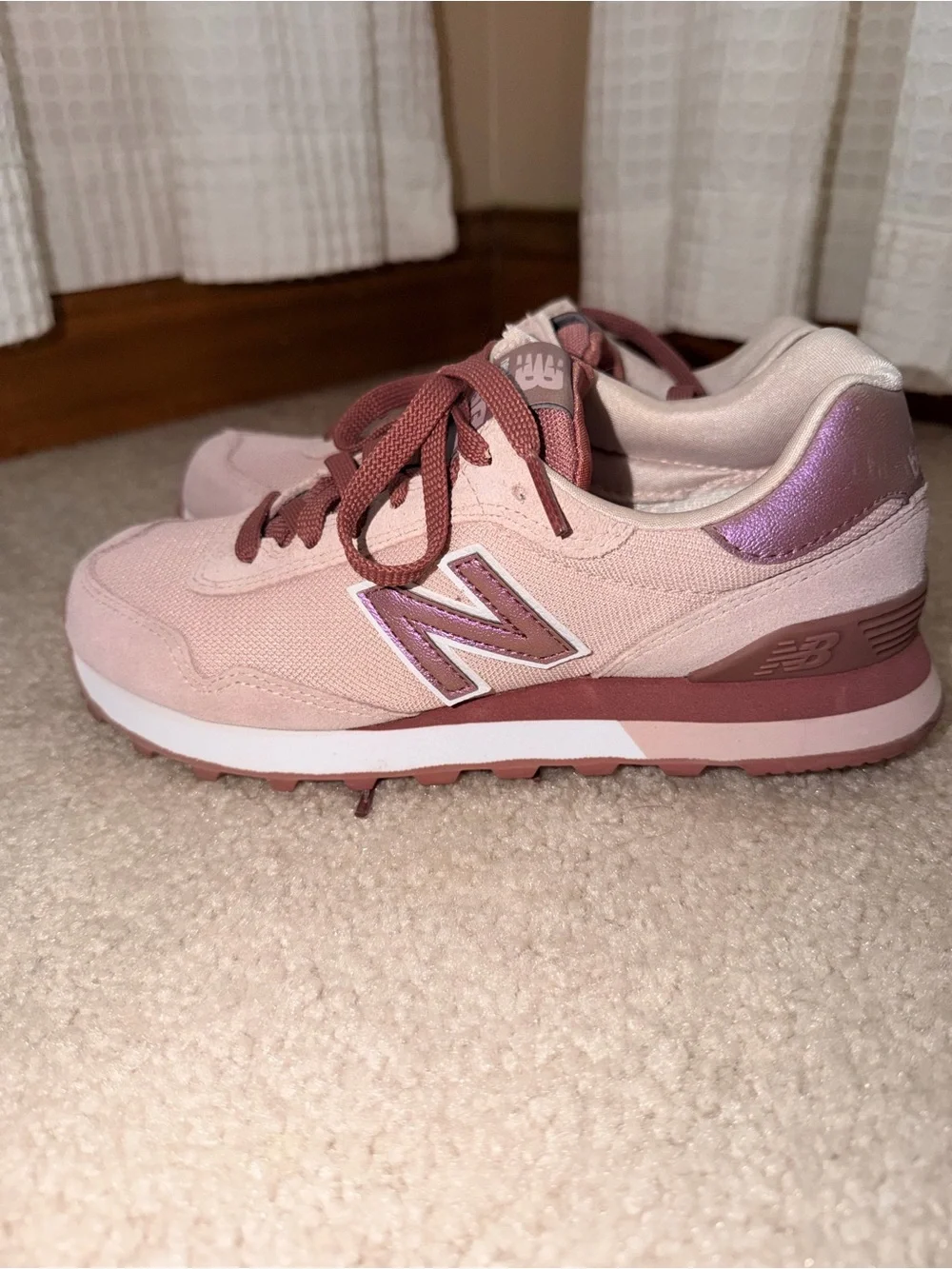 New Balance 515 Blush and Rose Pink Sneakers - Picture 2 of 5